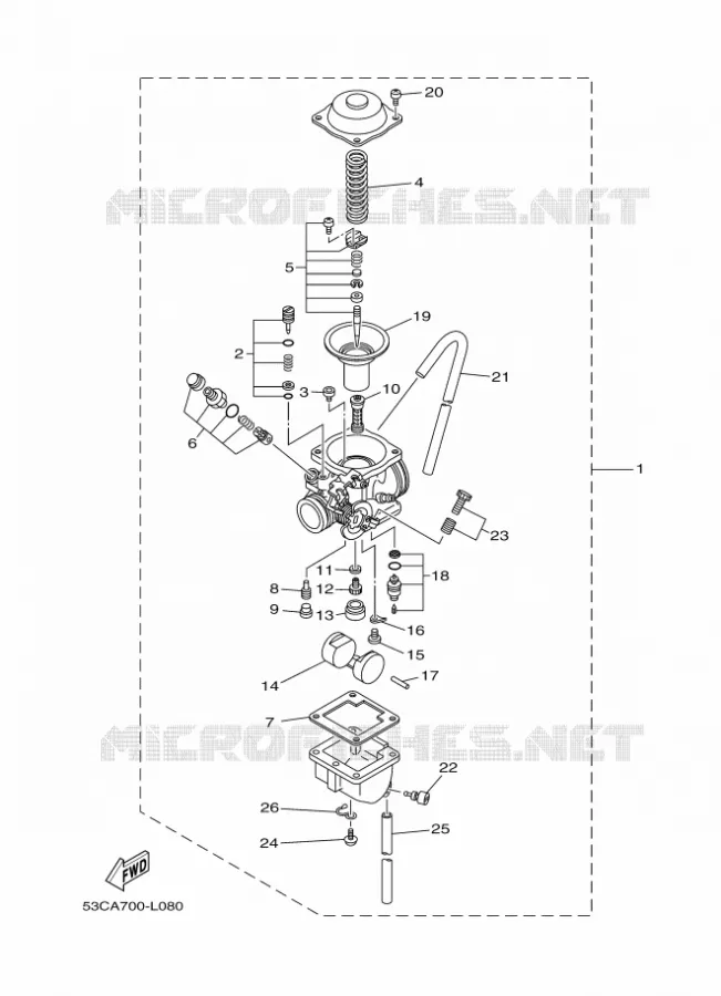 CARBURATEUR Yamaha MOTO 200 2012 AG  AG200F