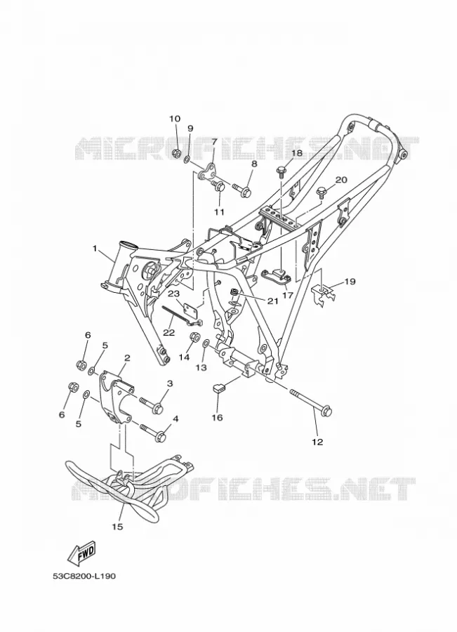 CADRE 2 Yamaha MOTO 200 2012 AG  AG200F