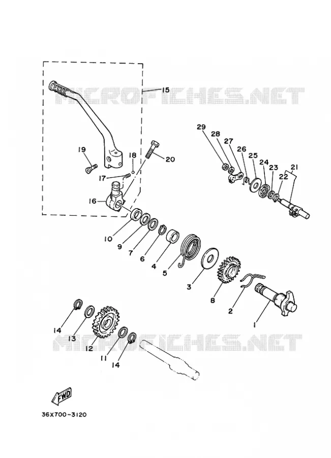 DEMARREUR KICK Yamaha MOTO 200 2012 AG  AG200F