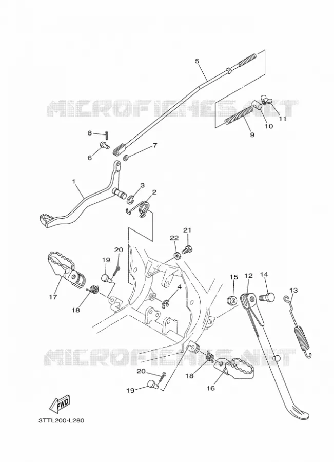 SUPPORT / REPOSE PIEDS Yamaha MOTO 125 2012 DT  DT125