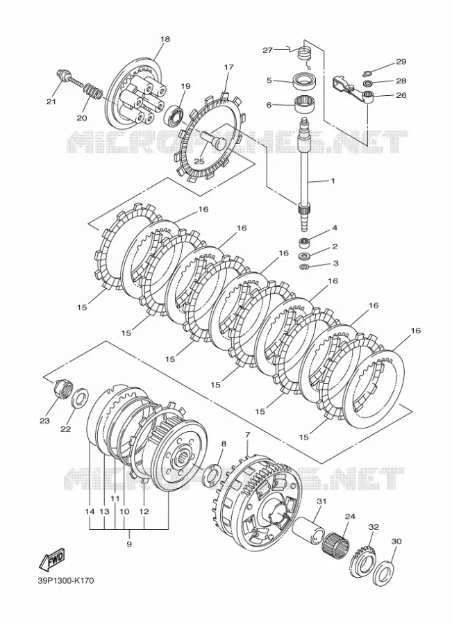 EMBRAYAGE DE DEMARREUR Yamaha MOTO 800 2012 FZ8 ABS  FZ8-NA