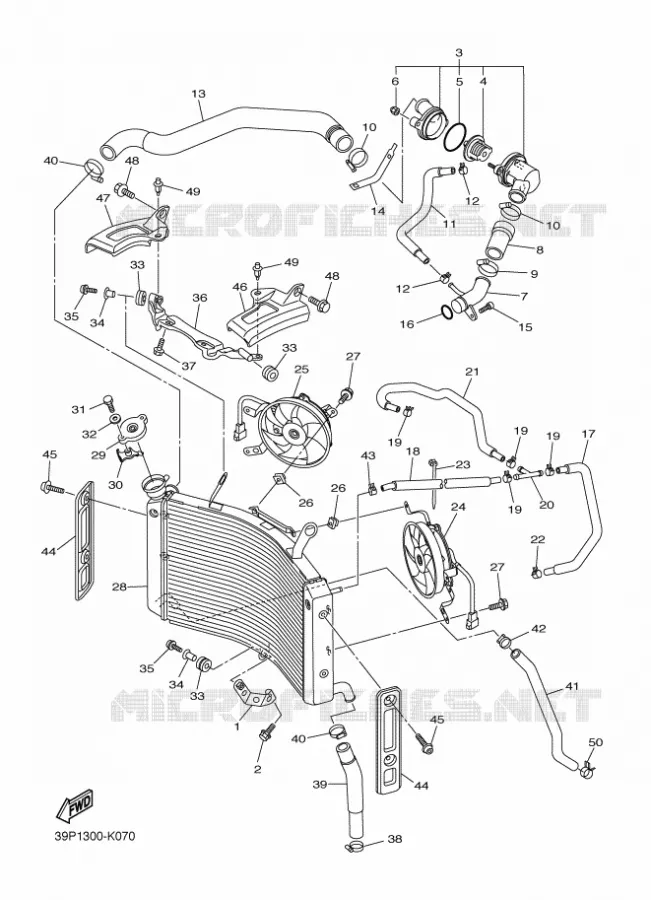 RADIATEUR / DURITES Yamaha MOTO 800 2012 FZ8 ABS  FZ8-NA