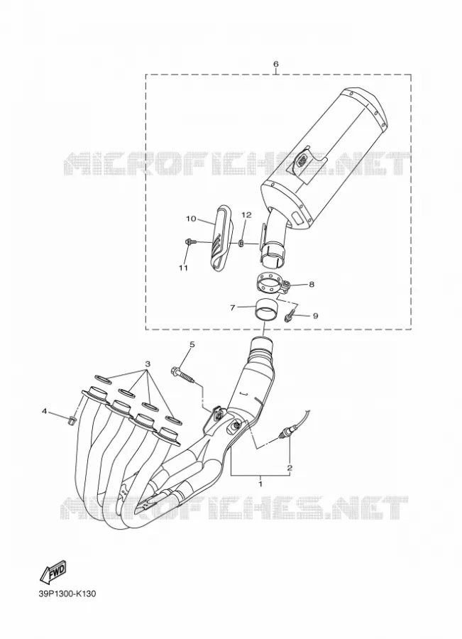 ECHAPPEMENT Yamaha MOTO 800 2012 FZ8 ABS  FZ8-NA