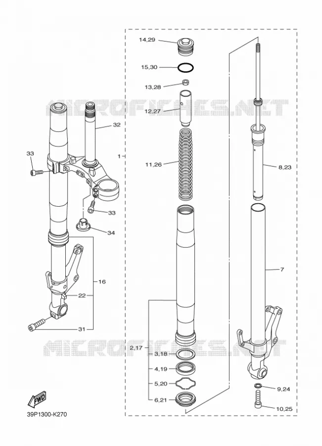 FOURCHE Yamaha MOTO 800 2012 FAZER  FZ8-S