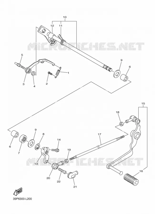 AXE DE SELECTEUR / PEDALE Yamaha MOTO 800 2012 FAZER  FZ8-S
