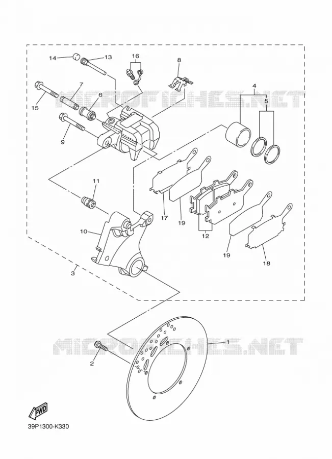 ETRIER DE FREIN ARRIERE Yamaha MOTO 800 2012 FAZER  FZ8-S