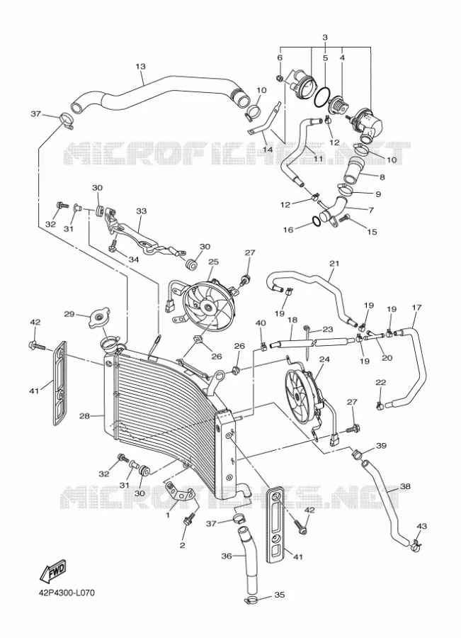 RADIATEUR / DURITES Yamaha MOTO 800 2012 FAZER  FZ8-S