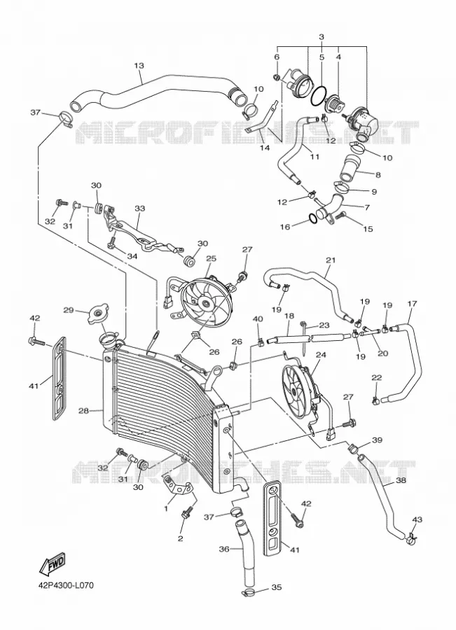 RADIATEUR / DURITES Yamaha MOTO 800 2012 FAZER  FZ8-S