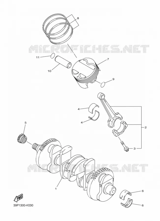 VILEBREQUIN / PISTON Yamaha MOTO 800 2012 FAZER  FZ8-S