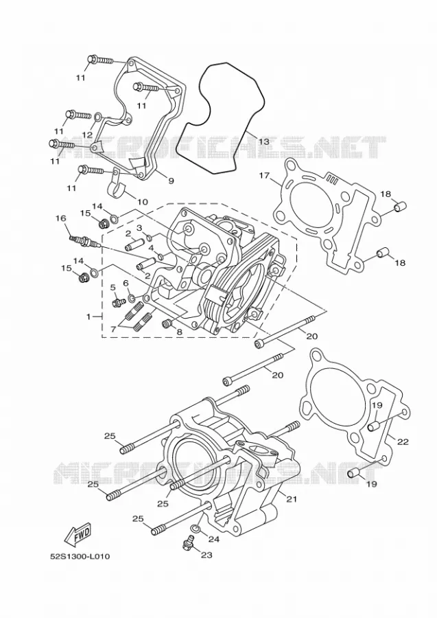 CYLINDRE Yamaha SCOOTER 125 2012 OCEO  HW125 OCEO