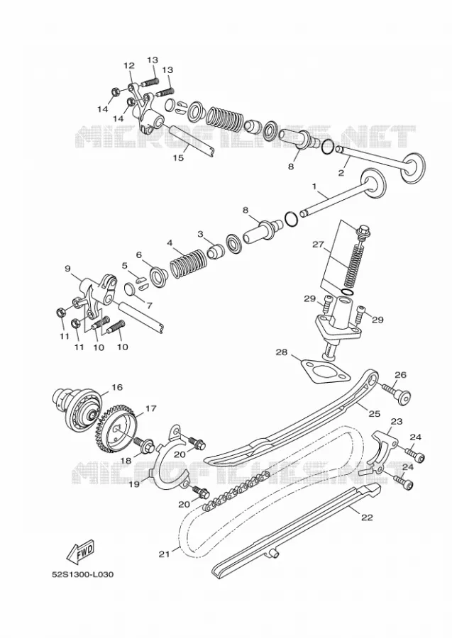SOUPAPE Yamaha SCOOTER 125 2012 OCEO  HW125 OCEO