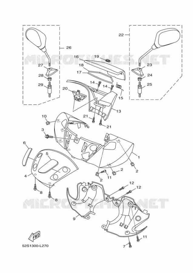 CARENAGES 1  Yamaha SCOOTER 150 2012 XENTER  HW151