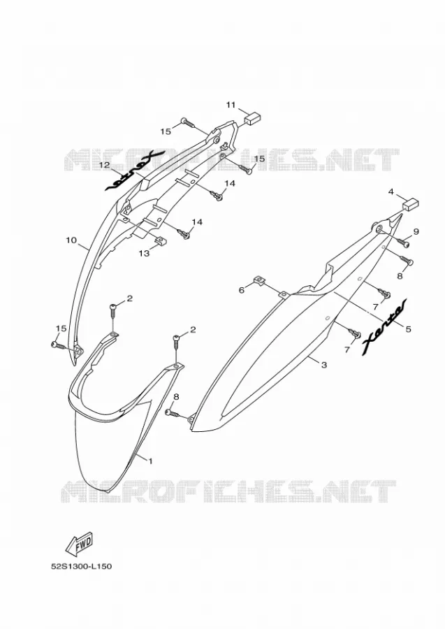 COUVERCLE LATERAL Yamaha SCOOTER 150 2012 XENTER  HW151