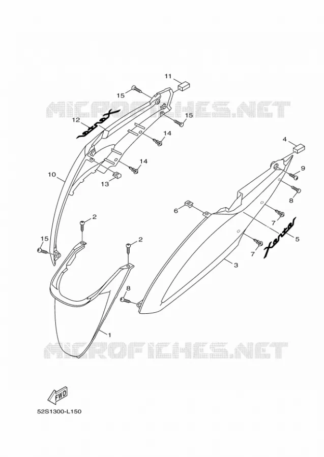COUVERCLE LATERAL Yamaha SCOOTER 150 2012 XENTER  HW151