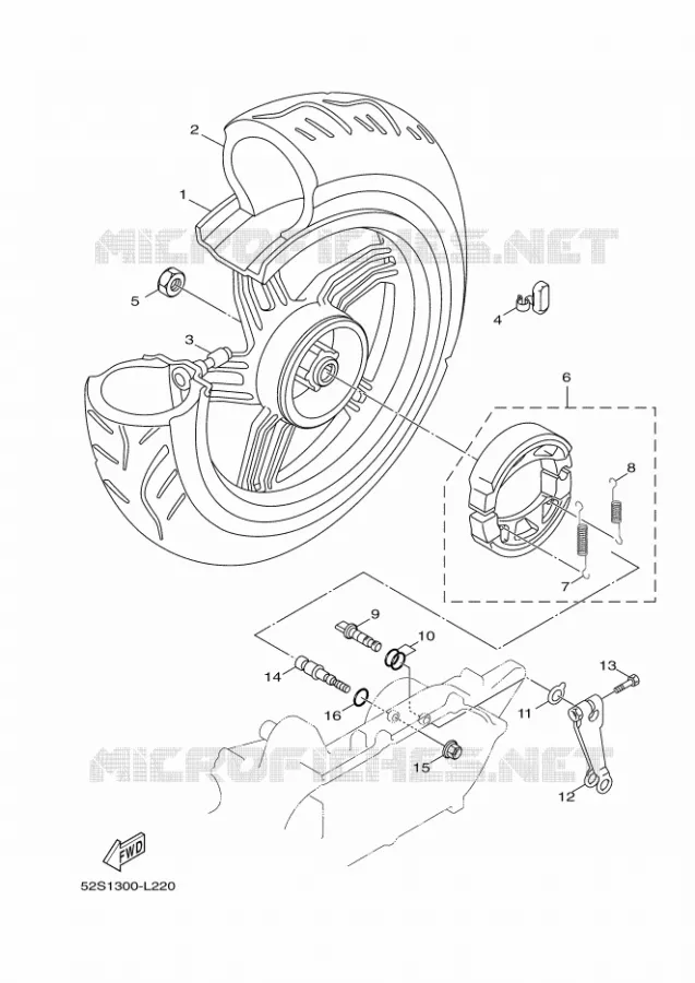 ROUE ARRIERE Yamaha SCOOTER 150 2012 XENTER  HW151