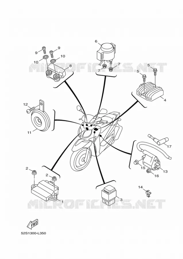 PARTIE ELECTRIQUE 1 Yamaha SCOOTER 150 2012 XENTER  HW151