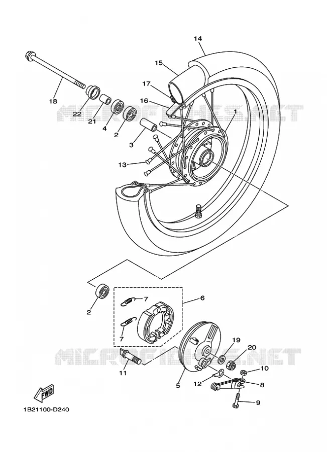 ROUE AVANT Yamaha MOTO 125 2012 TTR BIG WHEELS  TT-R125LWE
