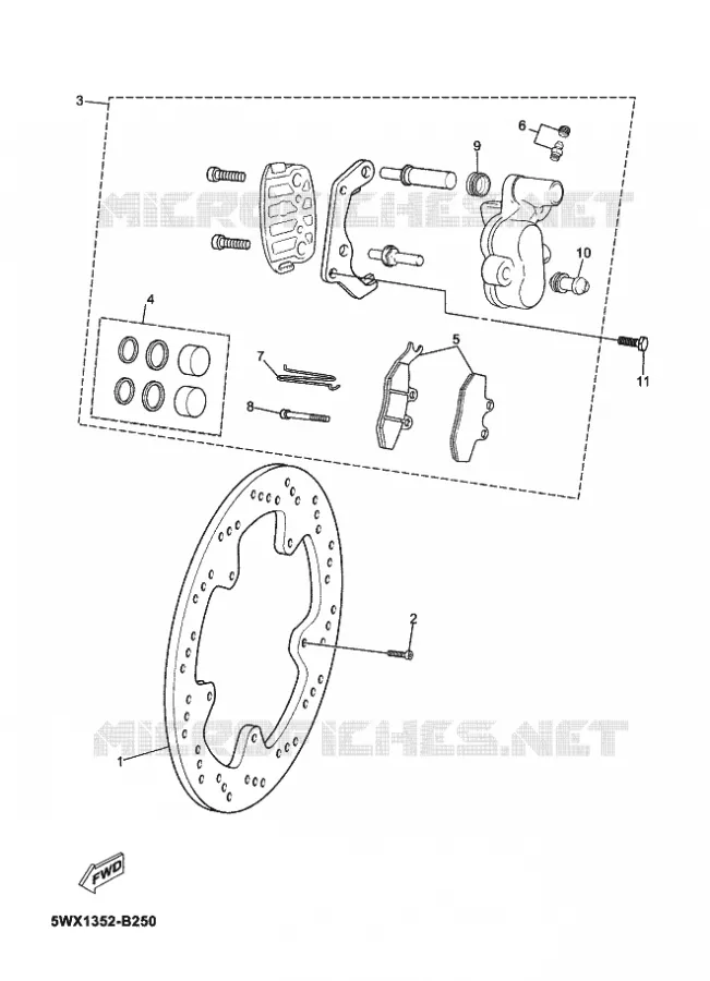 ETRIER DE FREIN AVANT Yamaha MOTO 50 2012 TZR  TZR50