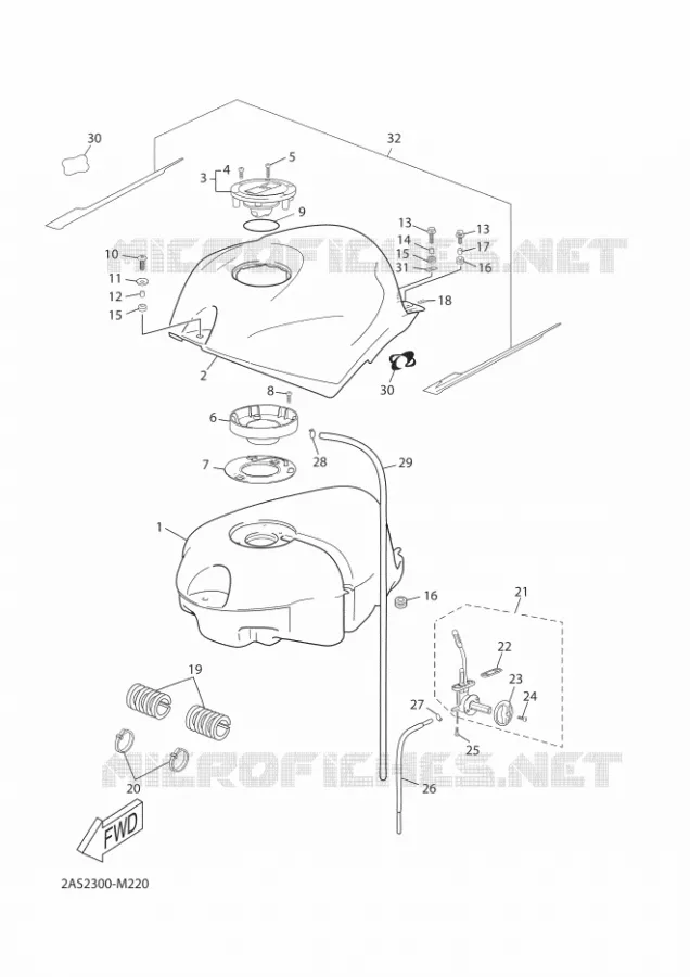 RESERVOIR A ESSENCE Yamaha MOTO 50 2012 TZR  TZR50
