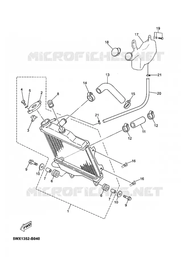 RADIATEUR / DURITES Yamaha MOTO 50 2012 TZR  TZR50