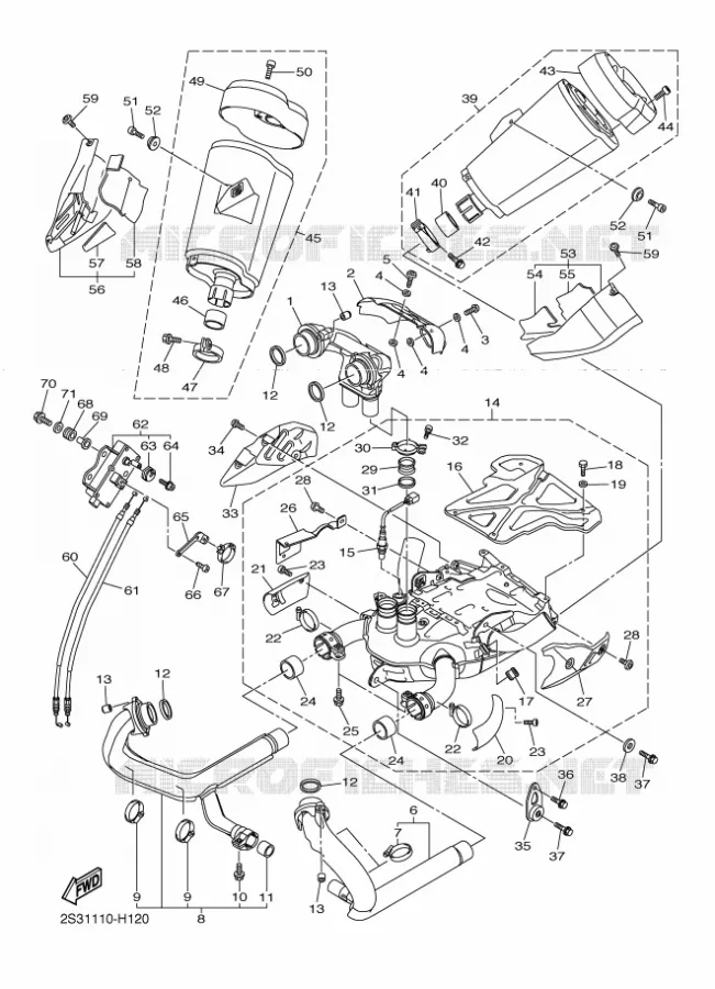 ECHAPPEMENT Yamaha MOTO 1700 2012 VMAX  VMX17