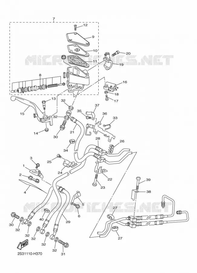 MAITRE CYLINDRE DE FREIN AVANT Yamaha MOTO 1700 2012 VMAX  VMX17