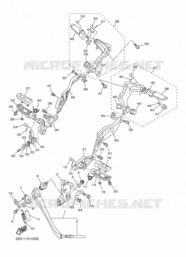 SUPPORT / REPOSE PIEDS Yamaha MOTO 1700 2012 VMAX  VMX17
