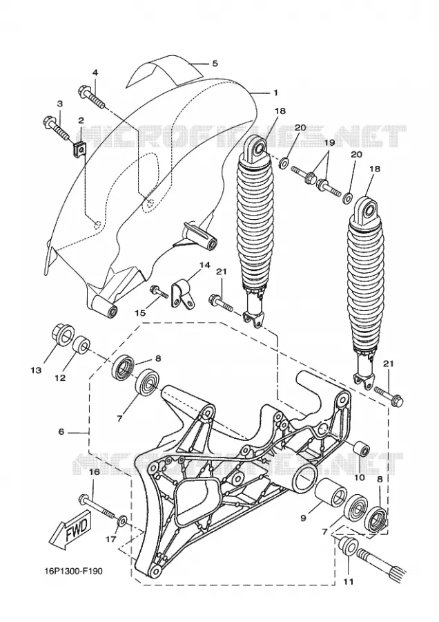 BRAS OSCILLANT / AMORTISSEUR Yamaha SCOOTER 125 2012 XCITY  VP125 XCITY
