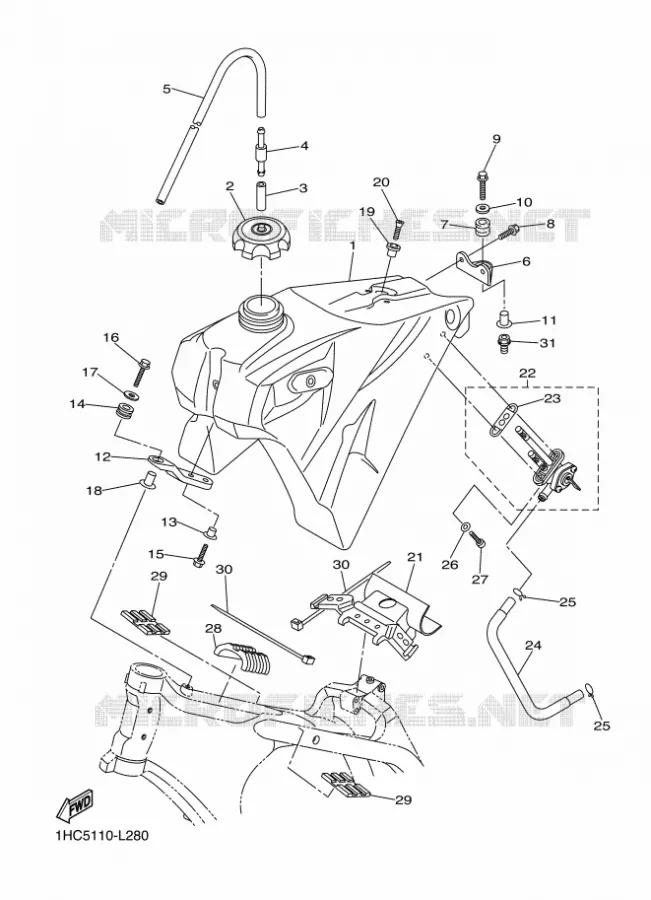 RESERVOIR A ESSENCE Yamaha MOTO 250 2012 WRF  WR250F