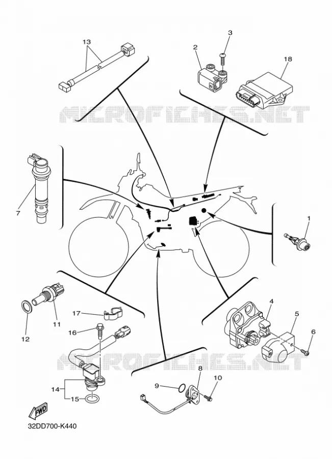 PARTIE ELECTRIQUE 1 Yamaha MOTO 250 2012 WR-R  WR250R