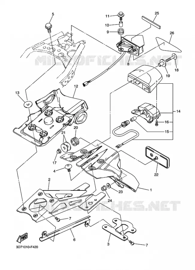 FEU ARRIERE Yamaha MOTO 250 2012 WR-R  WR250R