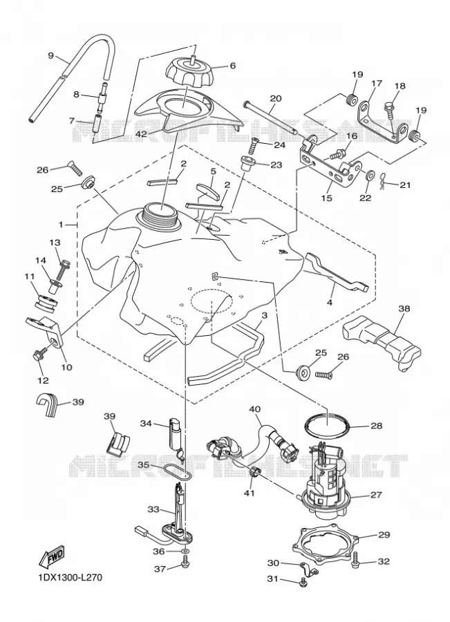 RESERVOIR A ESSENCE Yamaha MOTO 450 2012 WRF  WR450F
