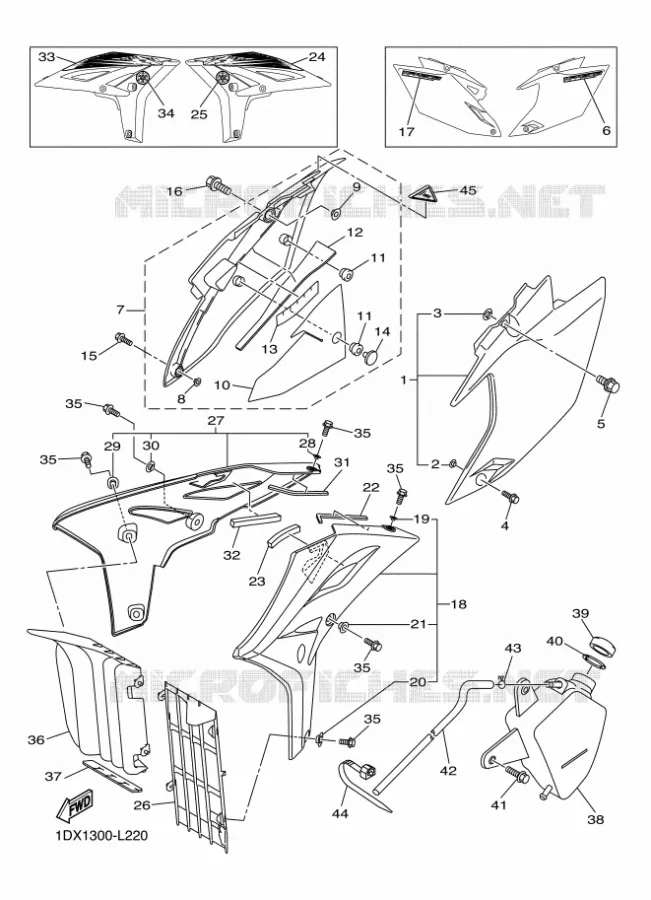 COUVERCLE LATERAL Yamaha MOTO 450 2012 WRF  WR450F