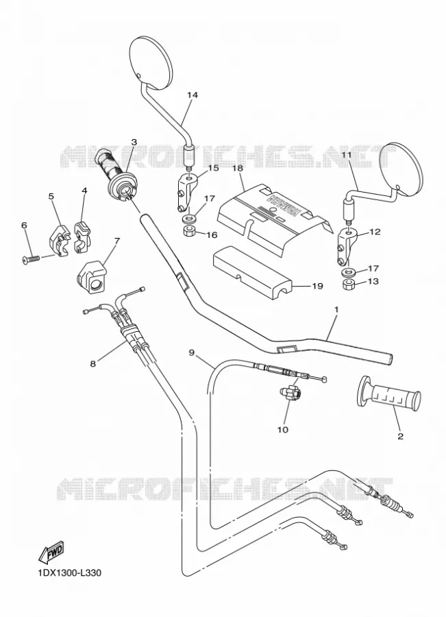 GUIDON ET CABLES Yamaha MOTO 450 2012 WRF  WR450F