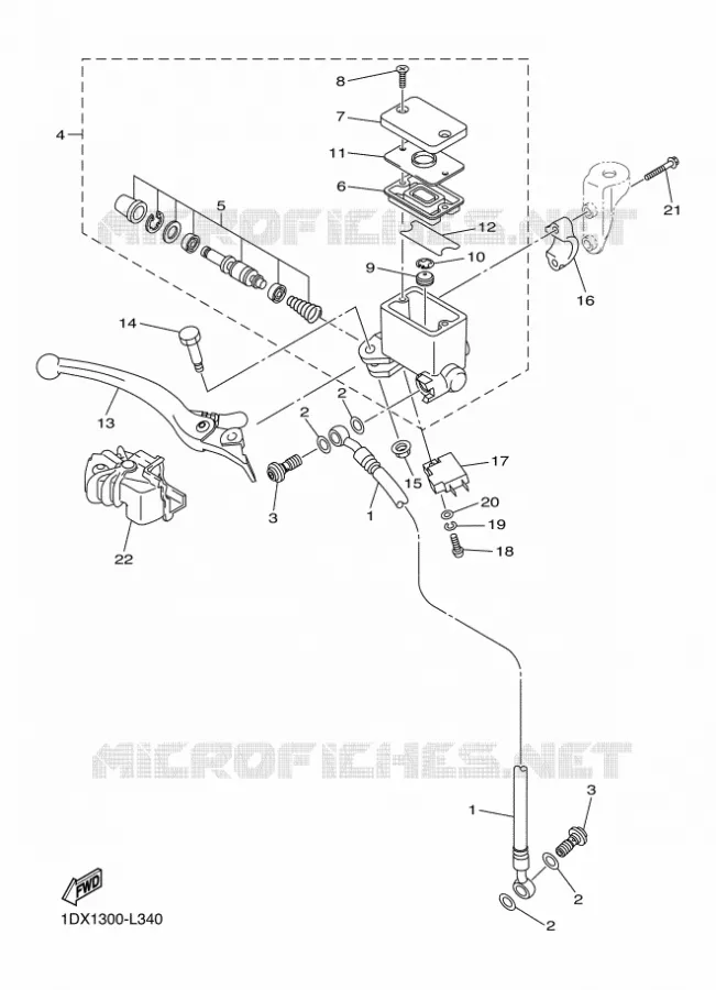 MAITRE CYLINDRE DE FREIN AVANT Yamaha MOTO 450 2012 WRF  WR450F