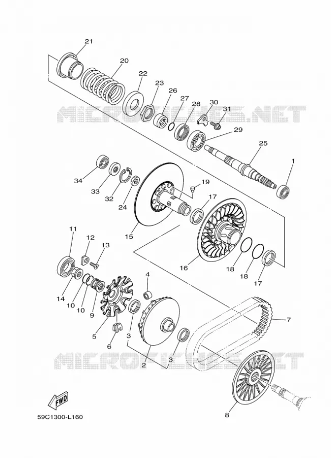 EMBRAYAGE 2 Yamaha SCOOTER 530 2012 TMAX  XP500