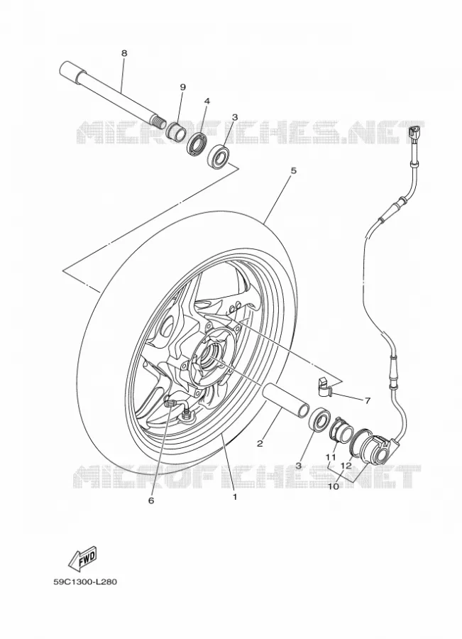 ROUE AVANT Yamaha SCOOTER 530 2012 TMAX  XP500