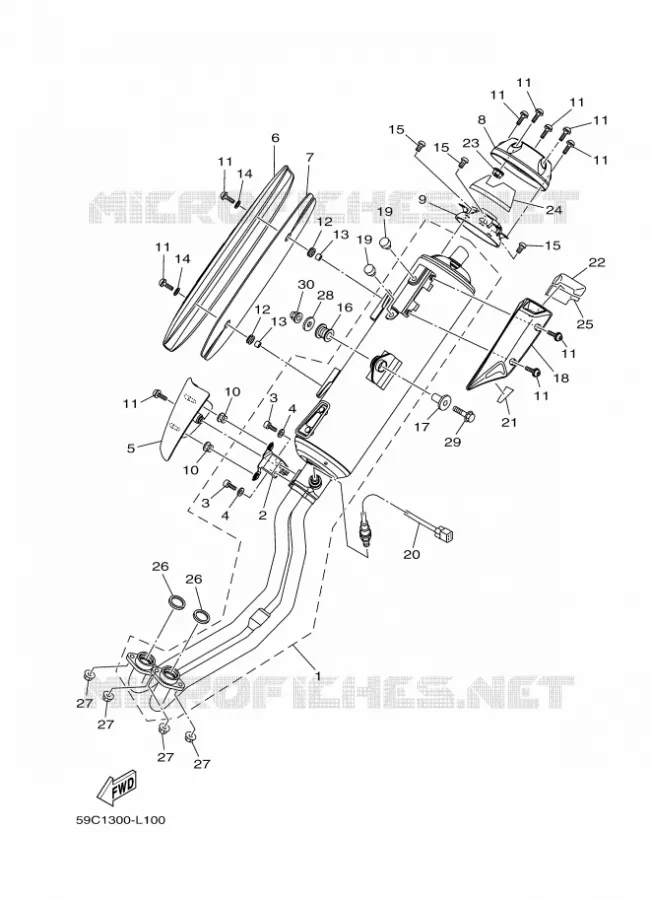 ECHAPPEMENT Yamaha SCOOTER 530 2012 TMAX ABS  XP500A