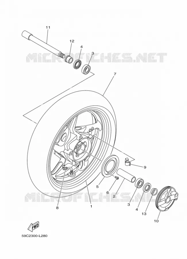 ROUE AVANT Yamaha SCOOTER 530 2012 TMAX ABS  XP500A