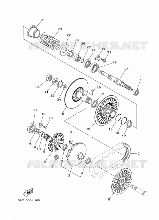 EMBRAYAGE 2 Yamaha SCOOTER 530 2012 TMAX ABS  XP500A