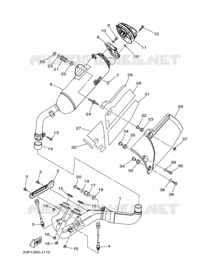 ECHAPPEMENT Yamaha MOTO 1200 2012 XTZ SUPER TENERE  XT1200Z