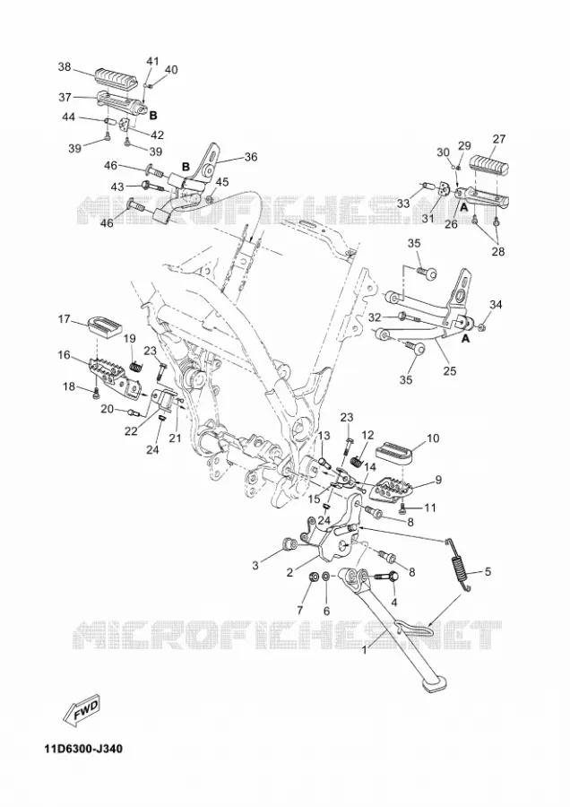 SUPPORT / REPOSE PIEDS Yamaha MOTO 660 2012 TENERE ABS  XT660ZA