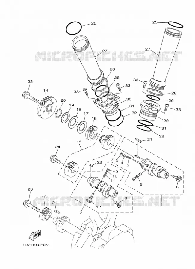 ARBRE A CAMES / CHAINE DE DISTRIBUTION Yamaha MOTO 1900 2012 MIDNIGHT STAR  XV1900A