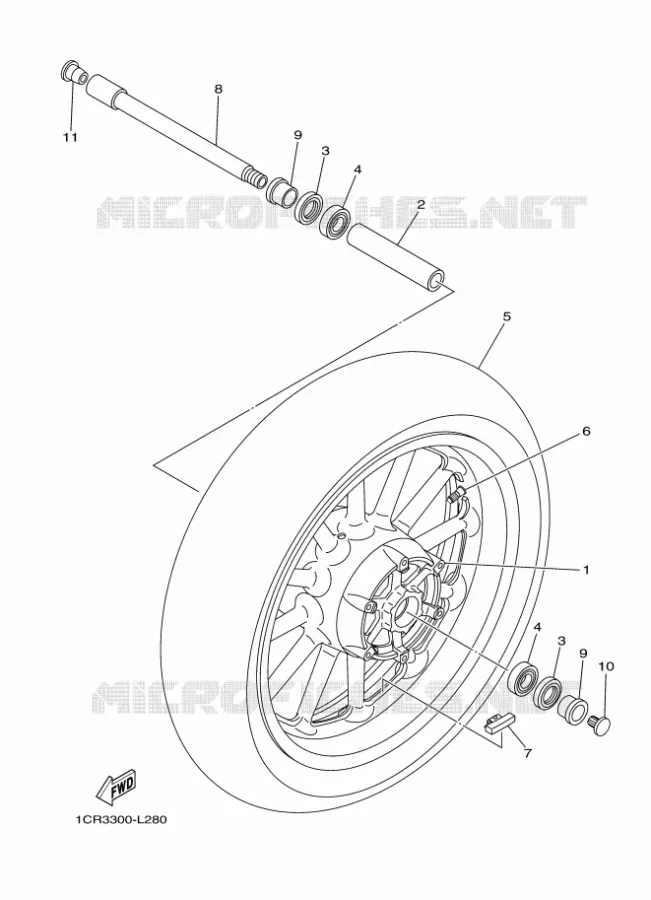 ROUE AVANT Yamaha MOTO 1900 2012 MIDNIGHT STAR  XV1900A