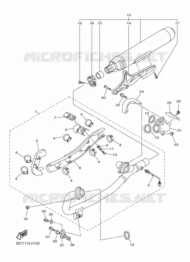 ECHAPPEMENT Yamaha MOTO 950 2012 MIDNIGHT STAR  XVS950A
