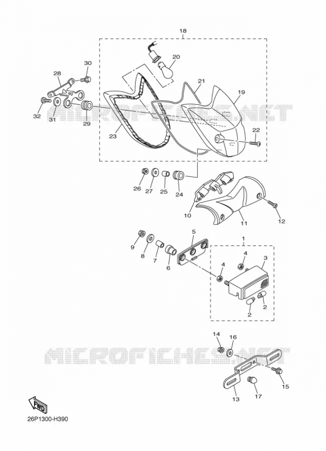 FEU ARRIERE Yamaha MOTO 950 2012 MIDNIGHT STAR  XVS950A