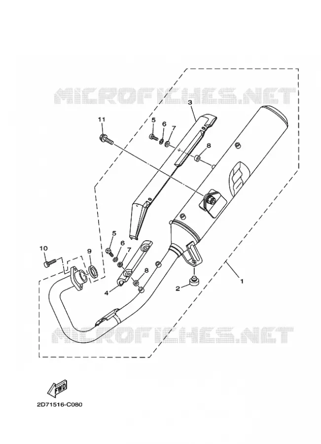 ECHAPPEMENT Yamaha MOTO 125 2012 YBR  YBR125E