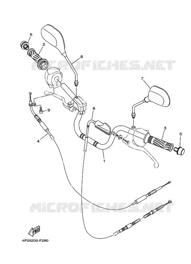 GUIDON ET CABLES Yamaha MOTO 125 2012 YBR  YBR125E