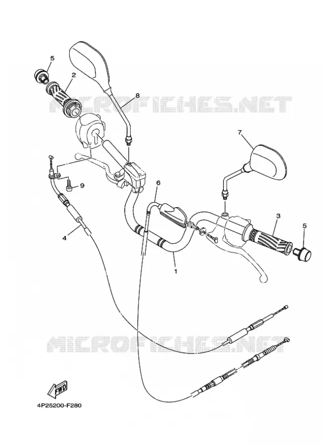 GUIDON ET CABLES Yamaha MOTO 125 2012 YBR  YBR125E