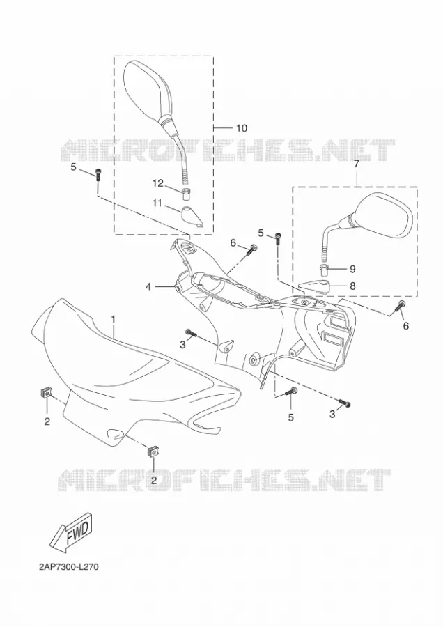 CARENAGES 1  Yamaha SCOOTER 50 2012 NEOS  YN50